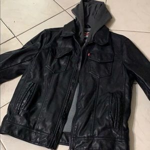 Levi’s faux leather hooded jacket
